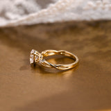 2 CT Emerald Pave Moissanite Engagement Ring