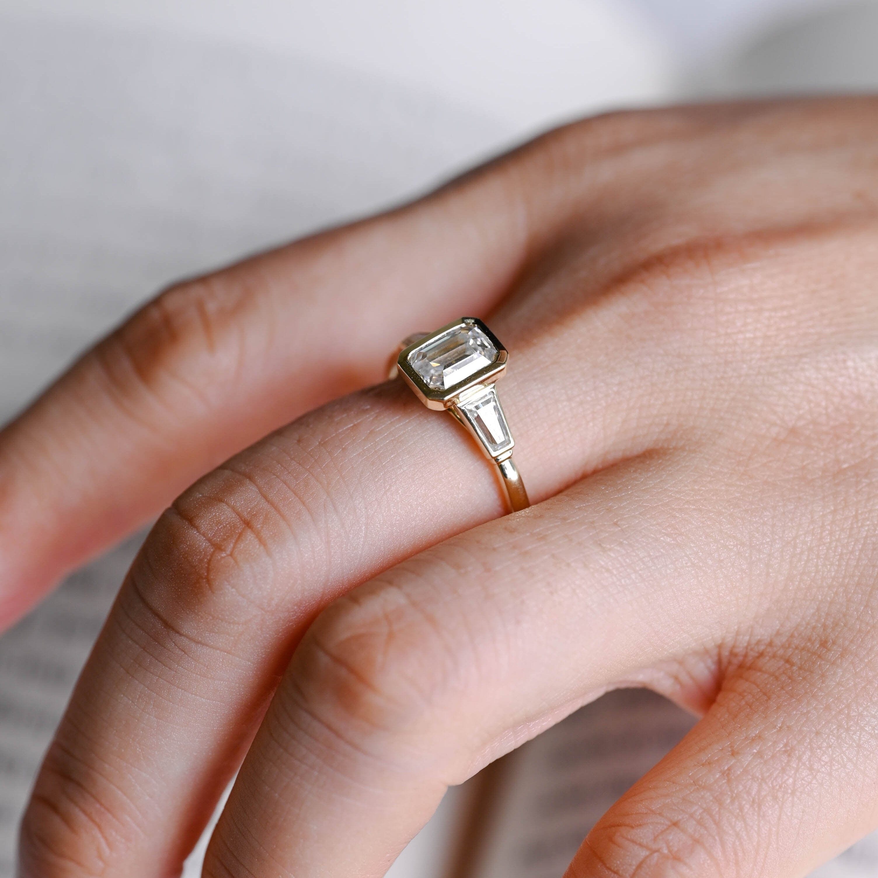 2 CT Emerald Pave Moissanite Engagement Ring