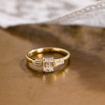 2 CT Emerald Pave Moissanite Engagement Ring