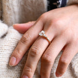 2 CT Emerald Pave Moissanite Engagement Ring