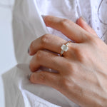 2 CT Emerald Pave Moissanite Engagement Ring