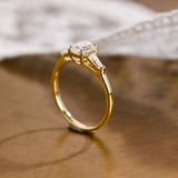 2 CT Emerald Pave Moissanite Engagement Ring