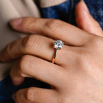 2 CT Emerald Pave Moissanite Engagement Ring