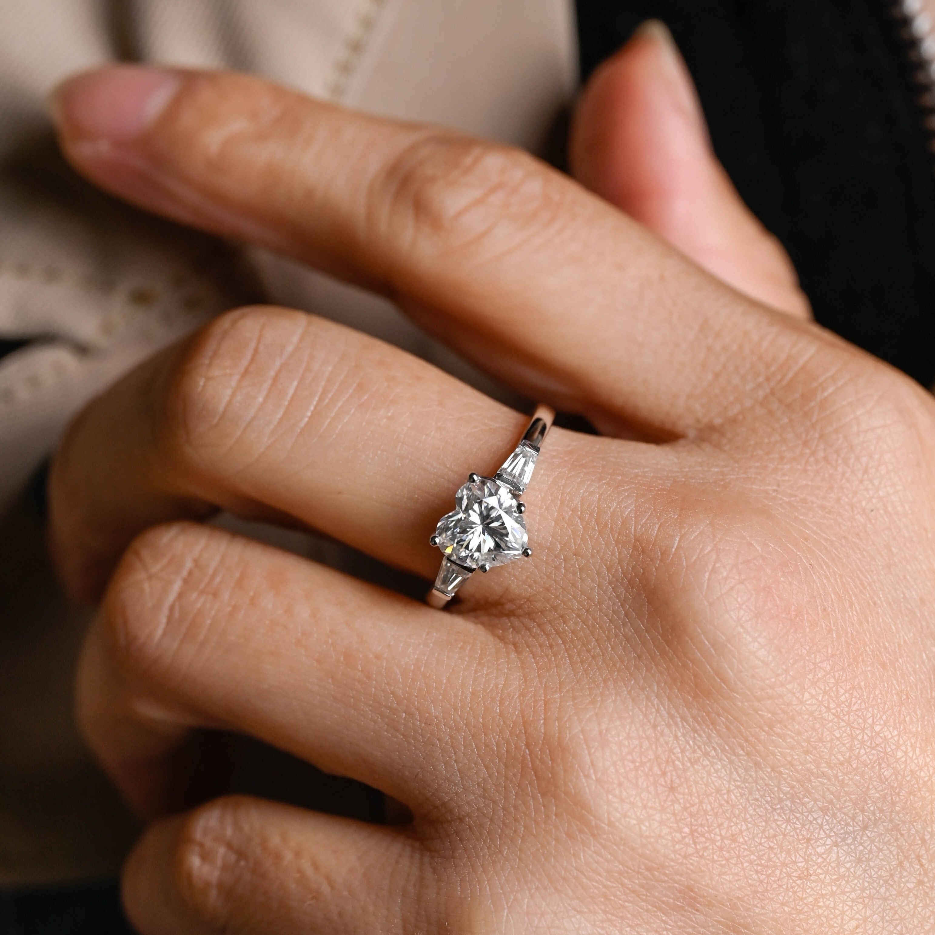 2 CT Emerald Pave Moissanite Engagement Ring