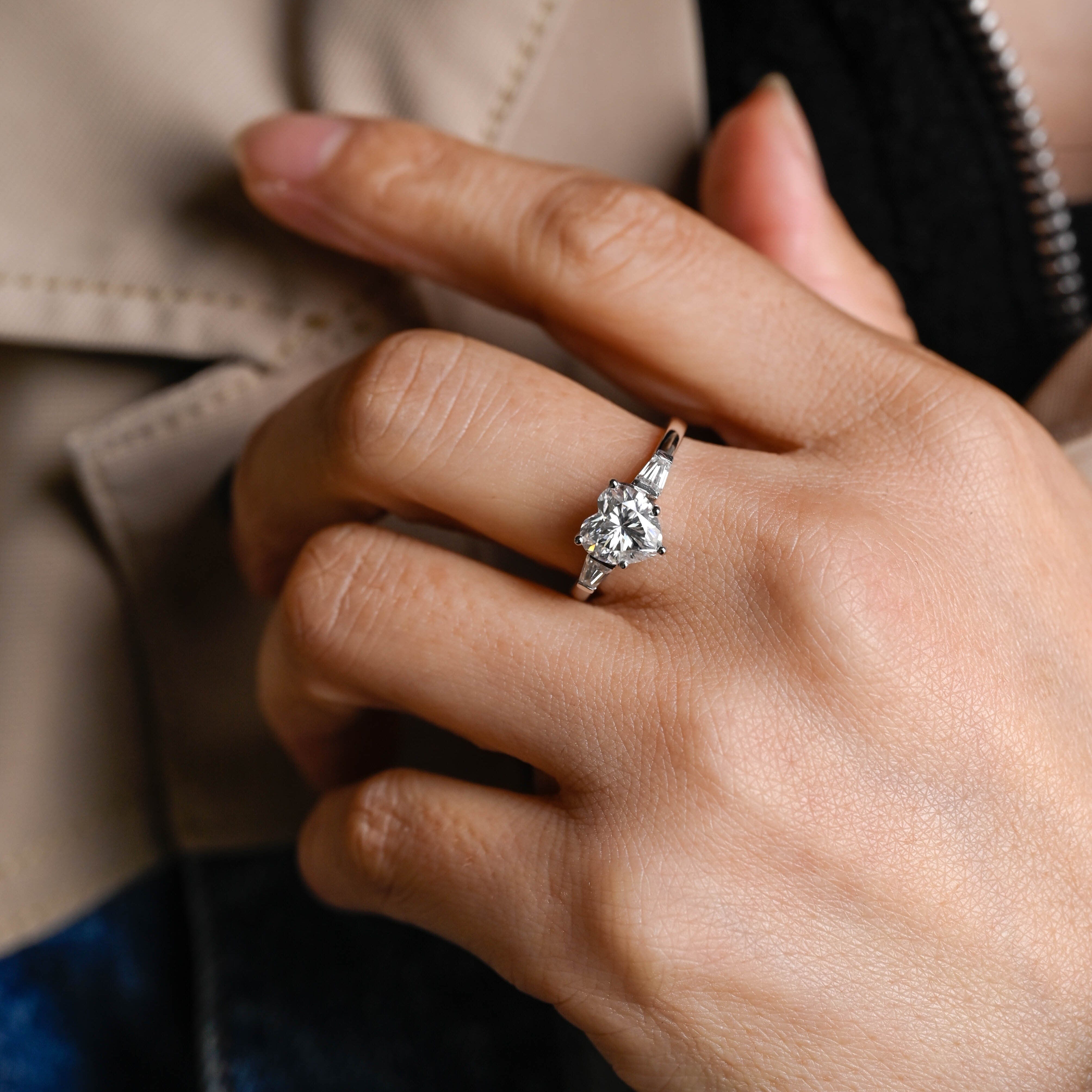 2 CT Emerald Pave Moissanite Engagement Ring
