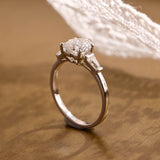 2 CT Emerald Pave Moissanite Engagement Ring
