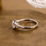 2 CT Emerald Pave Moissanite Engagement Ring