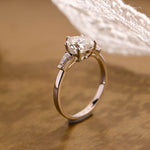 2 CT Emerald Pave Moissanite Engagement Ring