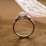2 CT Emerald Pave Moissanite Engagement Ring