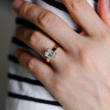 2 CT Emerald Pave Moissanite Engagement Ring