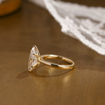 2 CT Emerald Pave Moissanite Engagement Ring