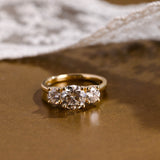 2 CT Emerald Pave Moissanite Engagement Ring
