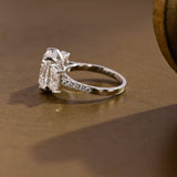 2 CT Emerald Pave Moissanite Engagement Ring