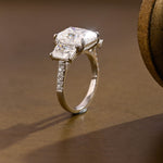 2 CT Emerald Pave Moissanite Engagement Ring