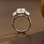 2 CT Emerald Pave Moissanite Engagement Ring