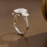 2 CT Emerald Pave Moissanite Engagement Ring