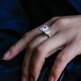 2 CT Emerald Pave Moissanite Engagement Ring