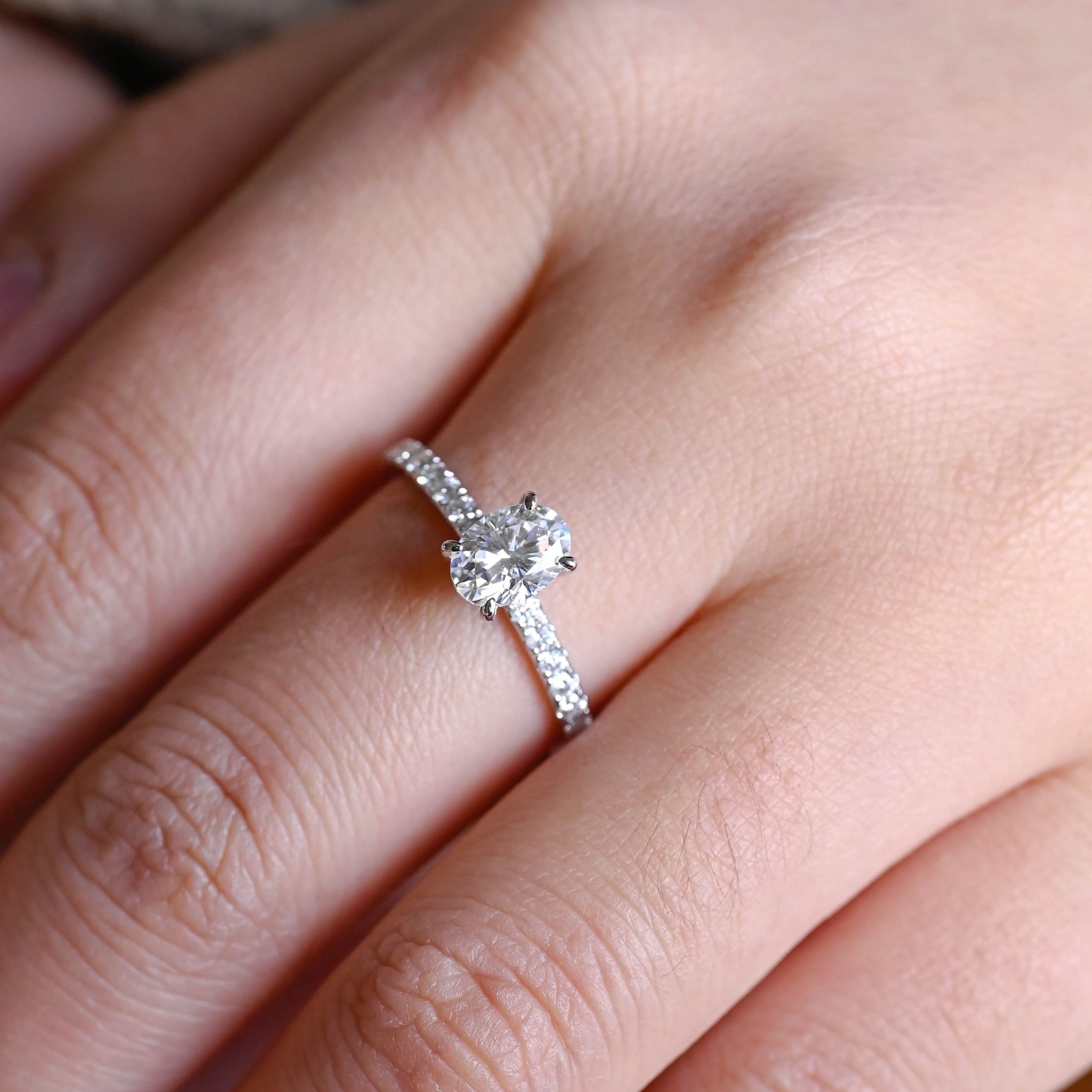 2 CT Emerald Pave Moissanite Engagement Ring