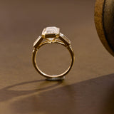 2 CT Emerald Pave Moissanite Engagement Ring