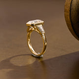 2 CT Emerald Pave Moissanite Engagement Ring