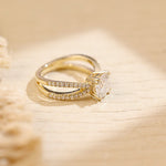 2 CT Emerald Pave Moissanite Engagement Ring