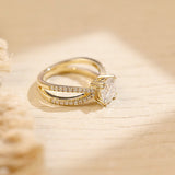2 CT Emerald Pave Moissanite Engagement Ring