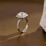 2 CT Emerald Pave Moissanite Engagement Ring