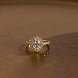 2 CT Emerald Pave Moissanite Engagement Ring