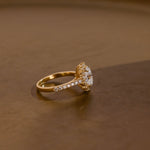2 CT Emerald Pave Moissanite Engagement Ring