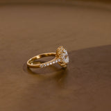 2 CT Emerald Pave Moissanite Engagement Ring