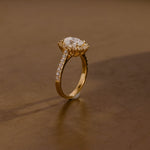2 CT Emerald Pave Moissanite Engagement Ring