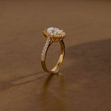 2 CT Emerald Pave Moissanite Engagement Ring