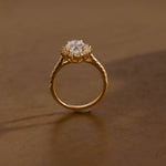2 CT Emerald Pave Moissanite Engagement Ring