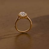 2 CT Emerald Pave Moissanite Engagement Ring