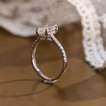 2 CT Emerald Pave Moissanite Engagement Ring