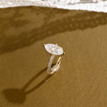 2 CT Emerald Pave Moissanite Engagement Ring