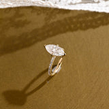 2 CT Emerald Pave Moissanite Engagement Ring