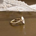 2 CT Emerald Pave Moissanite Engagement Ring