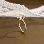 2 CT Emerald Pave Moissanite Engagement Ring