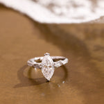 2 CT Emerald Pave Moissanite Engagement Ring