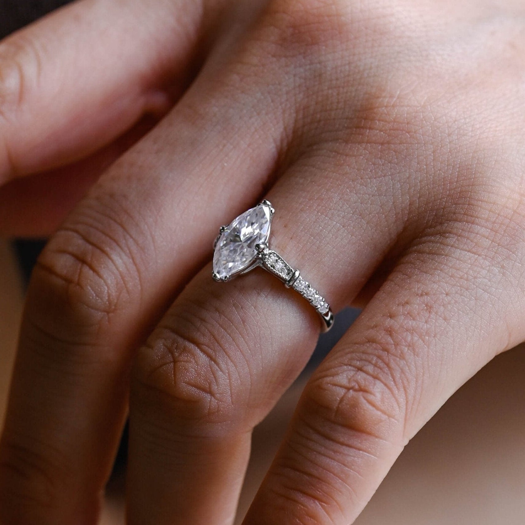 2 CT Emerald Pave Moissanite Engagement Ring
