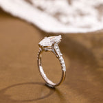 2 CT Emerald Pave Moissanite Engagement Ring