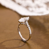 2 CT Emerald Pave Moissanite Engagement Ring