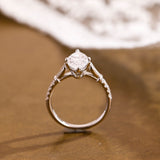 2 CT Emerald Pave Moissanite Engagement Ring