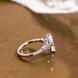 2 CT Emerald Pave Moissanite Engagement Ring