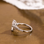 2 CT Emerald Pave Moissanite Engagement Ring