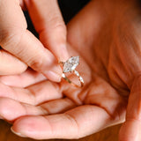 2 CT Emerald Pave Moissanite Engagement Ring