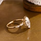 2 CT Emerald Pave Moissanite Engagement Ring