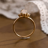 2 CT Emerald Pave Moissanite Engagement Ring