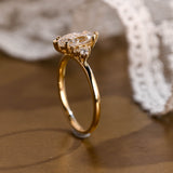 2 CT Emerald Pave Moissanite Engagement Ring
